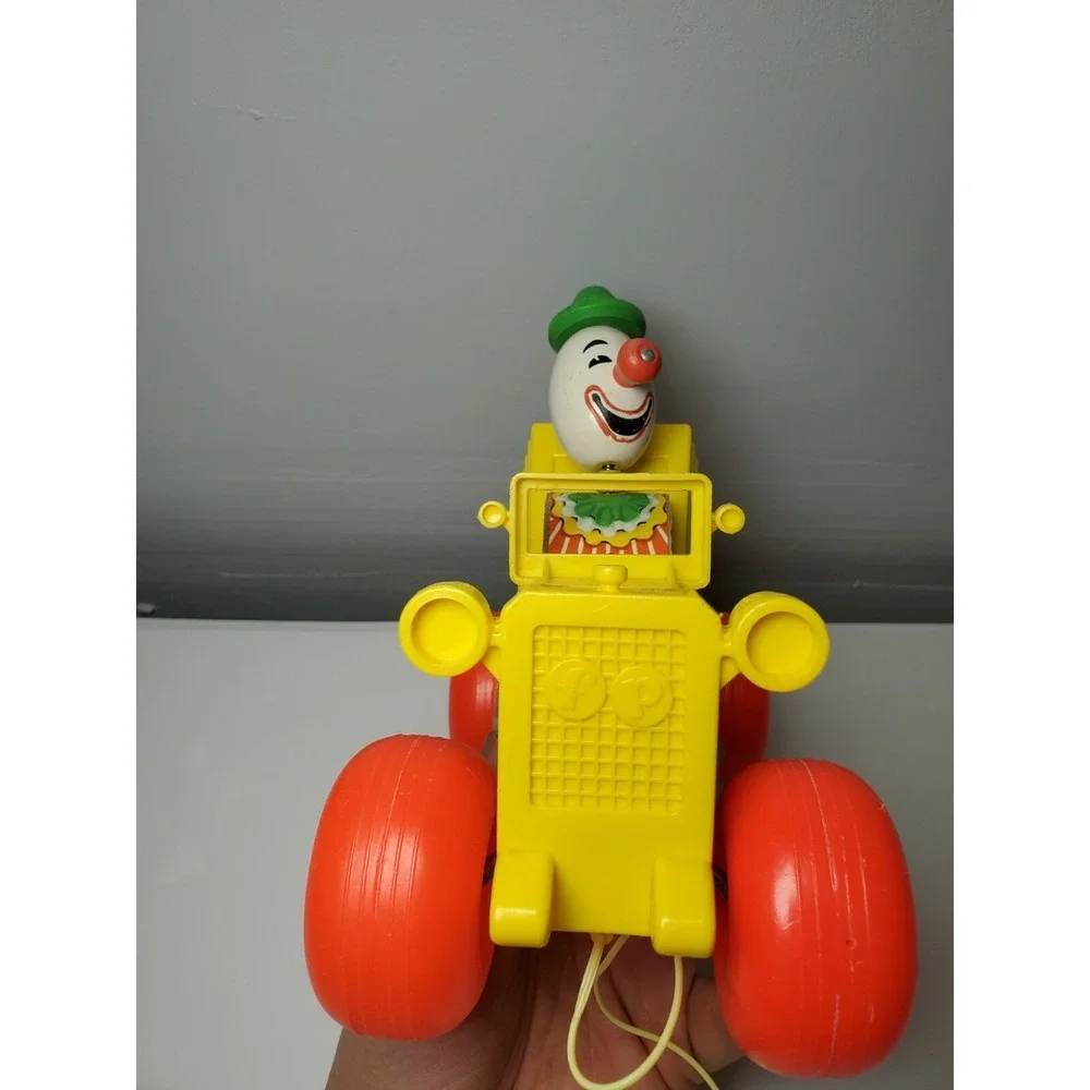 Vintage Fisher Price Clown Jalopy Car 724 Noise Kids‎ Toy Baby Fun